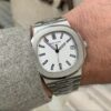 Patek Philippe Nautilus Silvery White Dial Stainless Steel Mens Watch 5711-1A-011